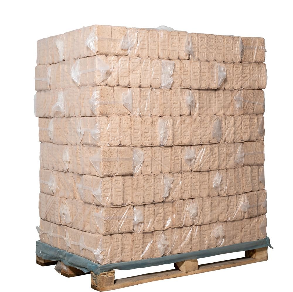 RUF Holzbriketts Hartholz Buche ohne Zugloch 960 kg Palette, Holzbriketts aus dem ÖkoFEN Sortiment